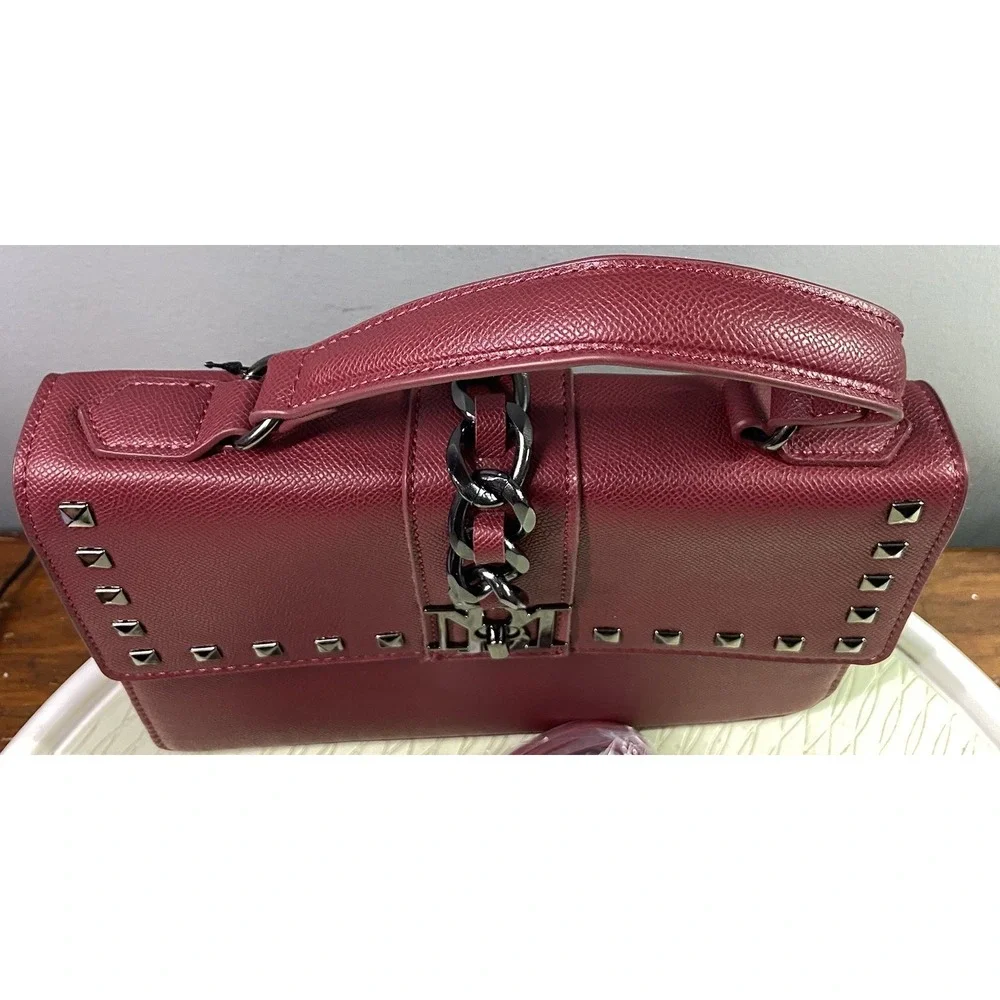 Badgley Mischka‎ Women's Vegan Leather Crossbody Burgundy Purse MSRP $179 NWT